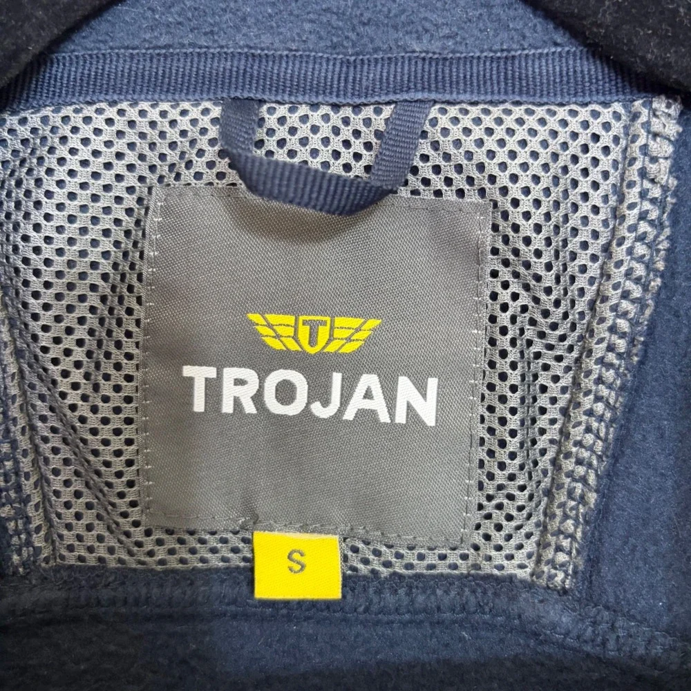 Trojan Mens Full Zip Fleece Jacket Navy Blue Soft Shell Workwear Small